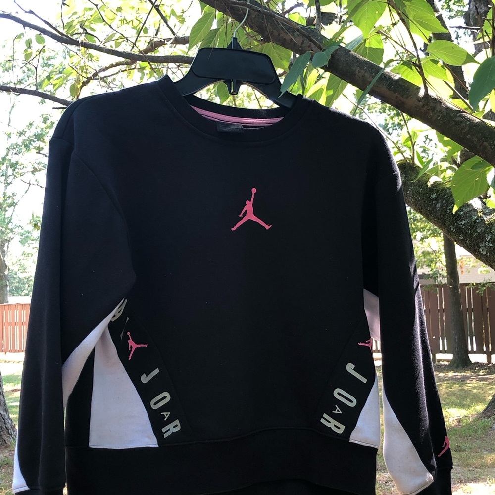 Jordan Black and Pink Crewneck Sweatshirt